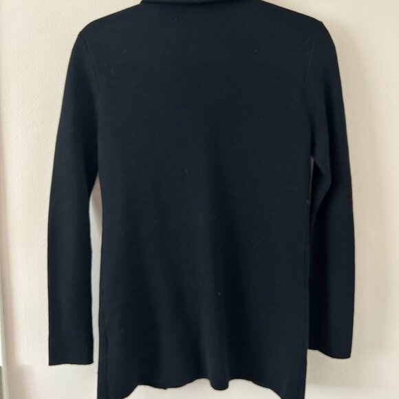 J.Crew Sweater Blazer Women XS Black Knit Schoolboy Cardigan Essential - Picture 4 of 4